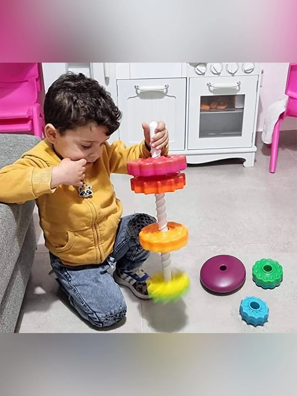Rainbow Multicolor Spinning Stacking Tower Toy